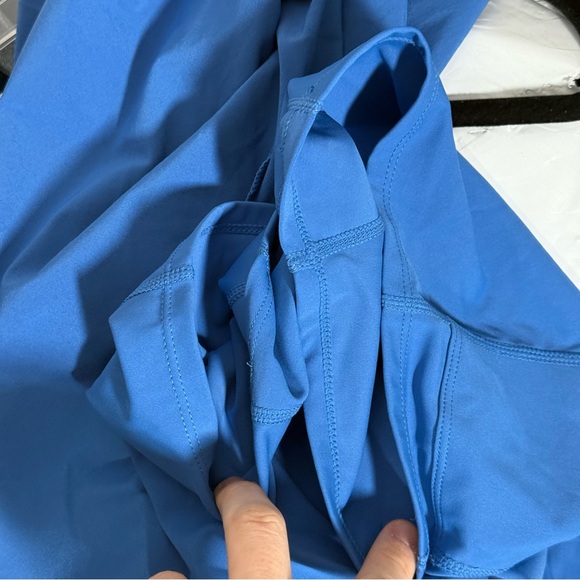 Abercrombie Wide Strap Traveler Mini Dress V-Neck Blue Size Medium TALL NWT - Picture 9 of 11